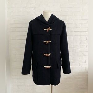 Gap Women’s Wool Blend Duffle Coat Hooded Toggle Coat Navy Winter Coat Size XS